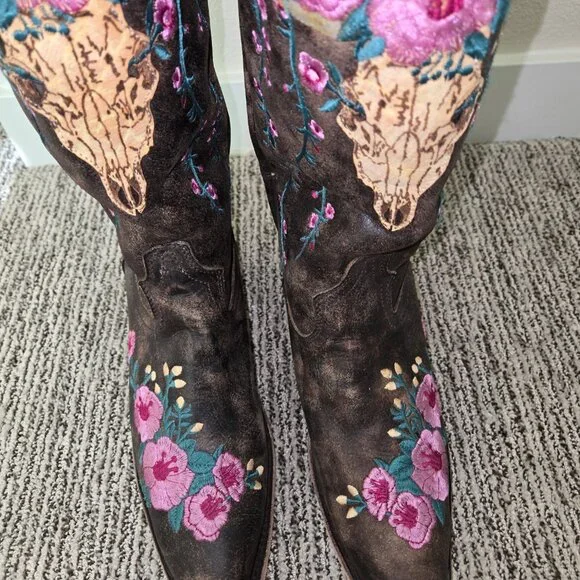 Corral Embroidered Deer Skull Tall Boots - Picture 8 of 8
